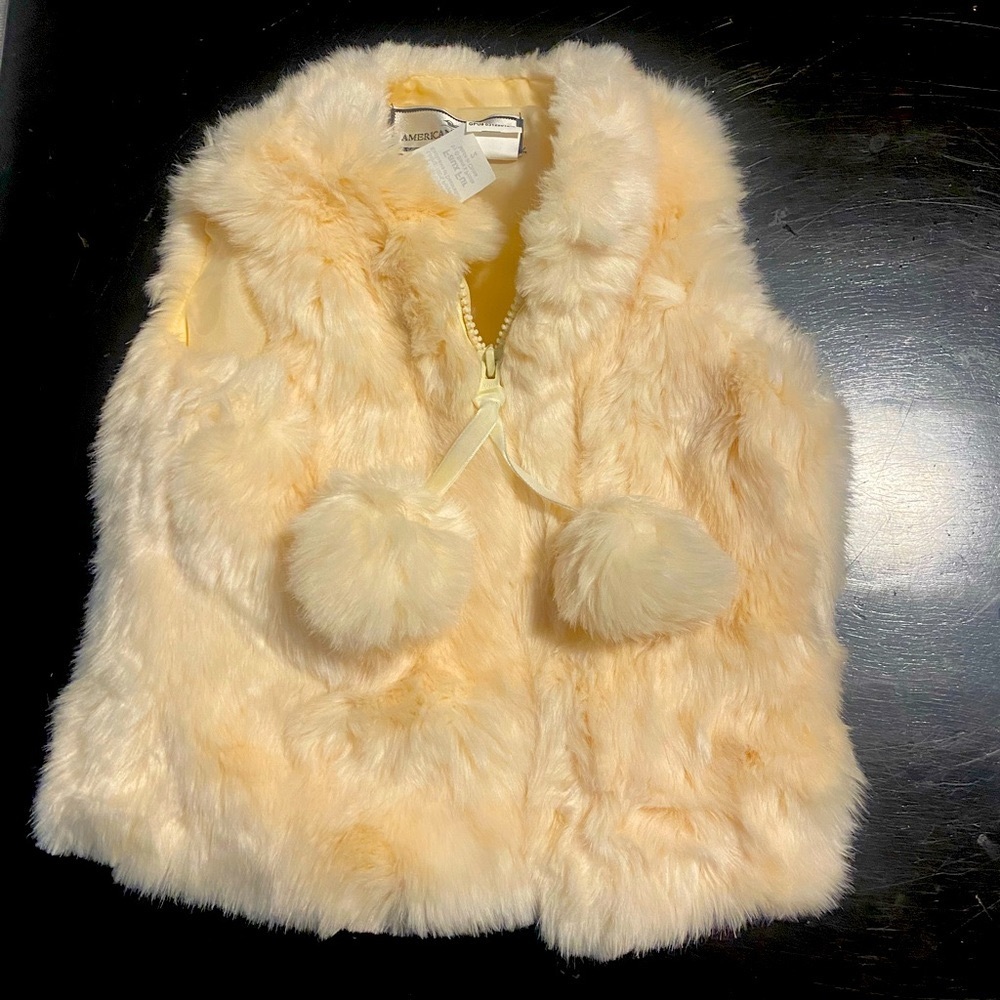 Faux fur vest for toddlers! White/Cream color